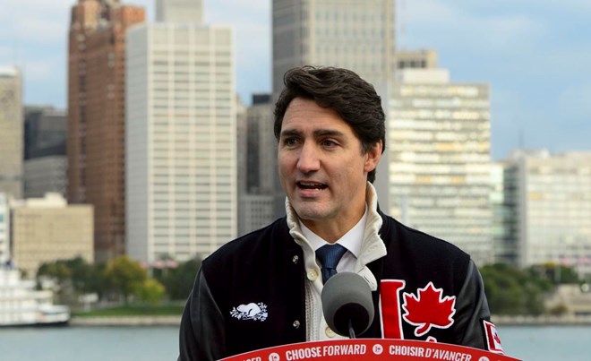 Liberal leader Justin Trudeau campaigns in Windsor, Ont.  SEAN KILPATRICK / THE CANADIAN PRESS